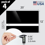 Trotec TroLase | 12"x20"x1/16", 4 Pcs | Gloss Black/White | 2 Ply | Modified Acrylic | Laser Engraving Double Color Plastic Sheet | Engraving Blanks for Laser, Saw, Guillotine | Made in USA
