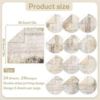 Scrapbook Paper 12x12 inch, 24 Sheets DIY Origami Decorative Craft, Double sided printing, Photo Album Decor Wooden-free Paper for Gift Wrapping Card Making Collage Album Decorative (White)