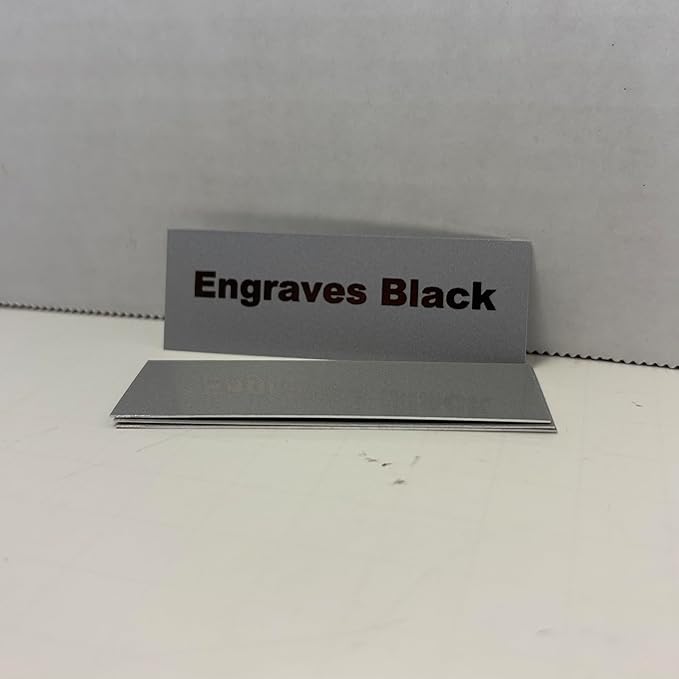 Blank Metal Plates for Laser Engraving - 4 Pack | Aluminum Sheets 0.020" Thick | CO2, Diode, Fiber Laser Compatible | Multiple Sizes & Colors (Silver (engraves black), 1x6.25 inch)