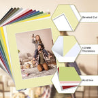 Egofine 14 Packs Picture Frame Mats, 11x14 Picture Mats for 8x10 Photos, Acid-Free Mixed Colors Pre-Cut Photo Board for Photos, Prints, Artworks