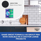 Grout Pen Black Grout Paint: Waterproof Tile Paint Grout Refresh Restorer for Floor, Kitchen & Bathroom Shower Tiles - Black - Can Size for Larger Projects - 125ml (4.2oz)
