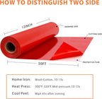 RENLITONG Red Iron on Vinyl 12Inch by 50ft Roll HTV Heat Transfer Vinyl for T-Shirt HTV Rolls for All Cutter Machine - Easy to Cut & Weed for Heat Transfer Design