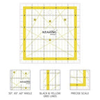 KERING Patchwork Quilting Ruler - 5x5 inch Non-Slip Acrylic Square Ruler for Foundation Paper Piecing, Bias Strips & Rotary Cutting, Durable Quilter's Tool with Anti-Slip Backing