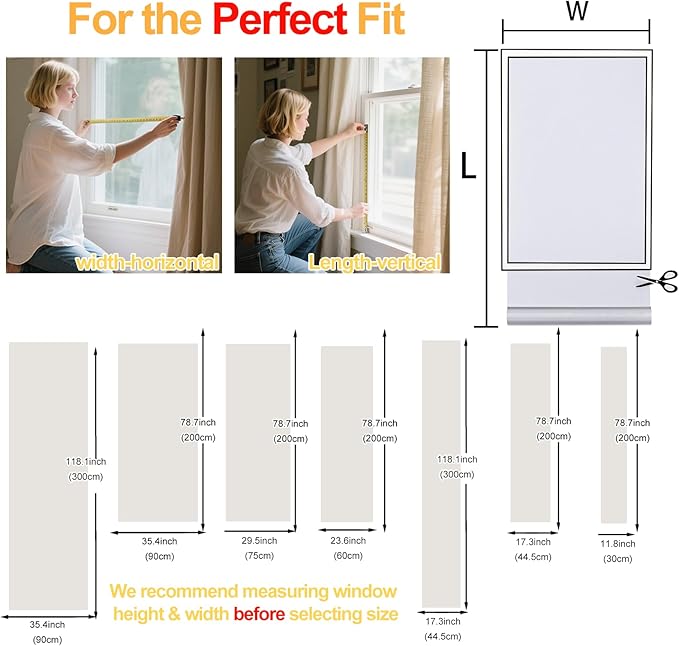 Window Privacy Film Decorative for Front Door, Bathroom Static Cling Stained Glass Sticker Opaque Heat Control UV Blocking Non-Adhesive for Home Windows 23.6 X 78.7 inches