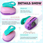 CHENGU 16 Pcs Craft Holes Punch Paper Punchers Scrapbook Punches with Craft Sticker Paper, Round, Star, Square, Heart, Flower, Wave Circle Shape (1 Inch,Christmas)