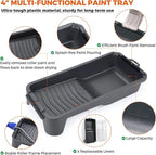 20pcs Small Paint Roller Kit, 4“ 2” Mini Roller Paint Brush with Special Caved-in Edge Foam, Microfiber Rollers and Versatile Paint Tray for Painting Walls, Cabinet, Touch up