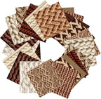 24 Sheets Knitting Wool Decorative Scrapbooking Paper Pad 6x6 Craft Paper Single-Side Card Making Supplies for Junk Journal, Holiday Journaling, Brown, Earth Tone and White