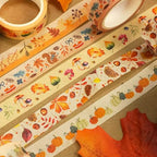 YUBBAEX 10 Rolls Four Seasons Washi Tape Set Yellow Leaves & Flowers Masking Decorative Tapes (Autumn)
