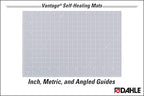 Dahle Vantage 10681 See-Through Premium Self-Healing Cutting Mat, 12"x18", 1/2" Grid, 5 Layers for Max Healing, Perfect for Crafts & Sewing, Clear