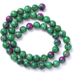 32pcs 12mm Natural Epidote Zoisite Stone Beads for Jewelry Making DIY Bracelet Necklace Accessories 15" Energy Healing Power Stone Beads