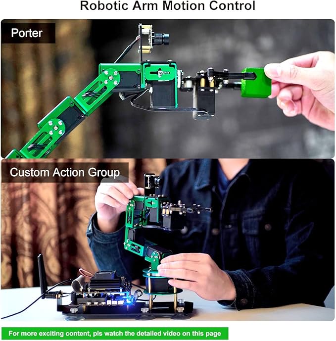 Yahboom Robot Arm Kit 6DOF for Raspberry Pi5 AI Programmable Electronic DIY Robot Hand Building with Camera for Adults ROS Open Source (RPI-DOFBOT Without Pi)