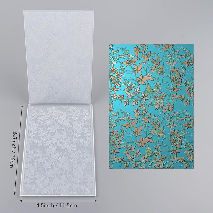 BAOFALI 3D Embossing Folder for Card Making,Red Leaves Plastic Texture Fades Embossing Folder Template for Scrapbooking and Other Paper Craft Album Stamps DIY Decoration 6.3" L x 4.5" W