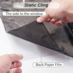 LEMON CLOUD Window Film, Decorative Window Privacy Film, Window Film Privacy Static Cling Frosted, Anti-UV Sun Blocker Heat Control for Home(Grayish Black, 35.4 x 78.7 inches)