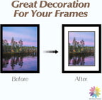 Mat Board Center, Double Mat - Acid Free, 8-ply Thickness, White Core - for Pictures, Photos, Framing (White Over Black, 11x14 for 8.5x11, Pack of 5)