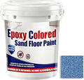 Epoxy Colored Sand Floor Paint, Epoxy Floor Paint for Concrete, High Gloss Marble Effect Coating, Waterproof Non-Slip Concrete Paints, Suitable for Indoor/Outdoor Use (Light Blue,64 oz/2 kg)