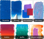 Artecho Metallic Oil Pastels Set of 12 Colors, Soft Oil Pastels for Art Painting, Drawing, Blending (10 x 70 mm)