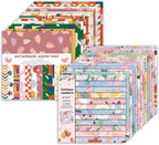 48 Sheets 24 Designs Scrapbook Paper Pad, 6"×6" Single-Sided Decopodge Craft Cardstock Paper,Scrapbooking DIY Decorative Background Cardmaking Supplies.Sweet Love&Cartoon