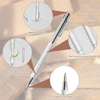 2Pcs Tungsten Carbide Tip Scriber With 12 Replacement Marking Tip, Aluminium Magnet Carbide Scribe Tool Etching Pen With Clip, Metal Engraving Pen for Glass / Ceramics / Hardened Steel / Metal Sheet