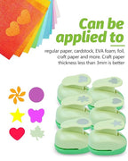 UCEC Paper Punches for Crafting, 3 Pcs Craft Scissors Decorative Edge, 6 Pcs 1 Inch Paper Puncher, 4 Pcs 3/8 inch Hole Punch, Circle Heart Star Shapes Puncher Scissors Sets