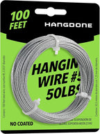 Picture Hanging Wire #5 50lbs 100-Feet, Flexible Steel Wire 16 Gauge for Hang Up Frame/Painting and Mirror