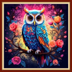 Dimxvean Stamped Cross Stitch Kits,Cross Stitch Kits for Adults Beginners,Embroidery Kits Full Range of Cross Stitch Stamped Kits Needlepoint Kits Cross Stitch Patterns-Colorful Owl 18x18 inch