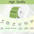 2.25"x1.25" Holographic Thermal Labels Stickers, Glitter Direct Thermal Printer Labels, Waterproof Self-Adhesive Address Shipping Label Stickers, 300 Sheet/ 1 Roll, Holographic Shiny Green