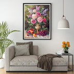 Moohue 14ct Counted Stamped Cross Stitch Kits for Adults Flowers Printed Cross Stitch Patterns Art Crafts Cross Stitch Supplies (Flowers 10)