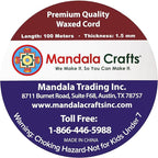 Mandala Crafts 1.5mm 109 Yards Light Gold Cotton Waxed Cord for Jewelry Making Bracelet Cord Waxed String - Beading String Thread Jewelry Cords for Necklaces String