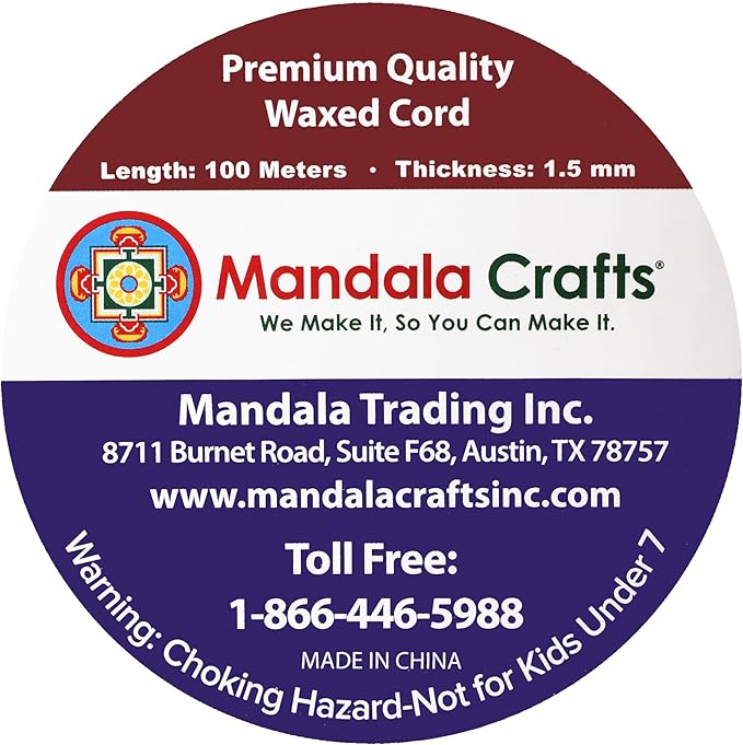 Mandala Crafts 1.5mm 109 Yards Pink Cotton Waxed Cord for Jewelry Making Bracelet Cord Waxed String - Beading String Thread Jewelry Cords for Necklaces String
