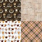 Vintage Coffee Scrapbook Paper Pad - 6x6, 24 Sheets, Cardstock, Square, Uncoated, Perfect for Scrapbooking, Crafts