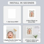 Somime 10 Pack Backing Boards, 8.5x11 Uncut White Mats Matboards, Acid-Free Backerboards for Art Prints, Ideal for Photos, Pictures, Prints, and Frames