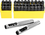 WorkBless 36PCS Metal Stamping Kit, 25/64" (10mm) Steel Number and Letter Punch Set, Include A-Z Alphabet, Number 0-8, & Symbol, Stamping Tool for Imprinting Plastic, Wood, Leather, Jewelry