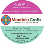 Mandala Crafts 13 Gauge Anodized Aluminum Craft Wire for Jewelry Making - 60 FT Colored Flexible Red Wire - Bendable for Bonsai Armature Crafting Sculpting