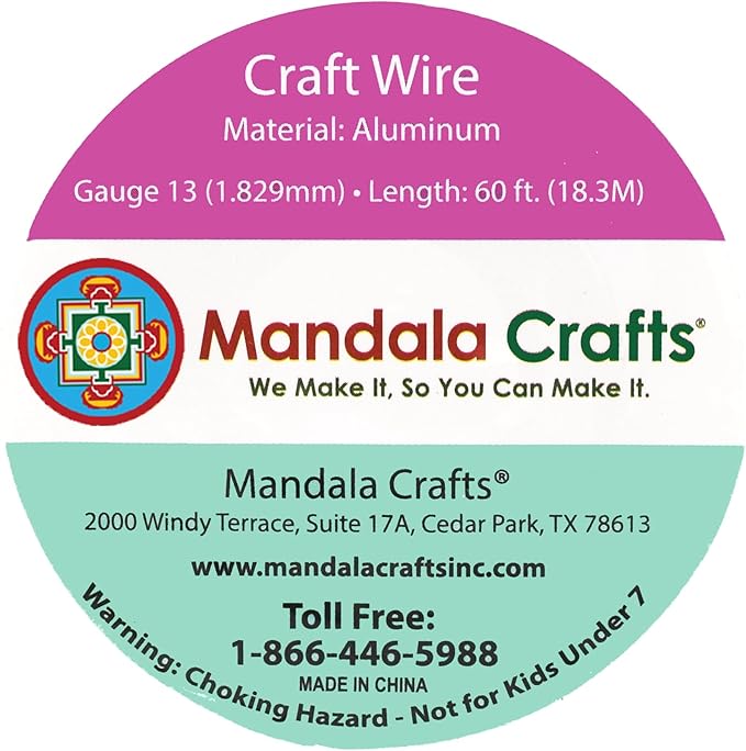 Mandala Crafts 13 Gauge Anodized Aluminum Craft Wire for Jewelry Making - 60 FT Colored Flexible Gray Wire - Bendable for Bonsai Armature Crafting Sculpting