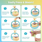 Flower Craft Kit for Kids Ages 4-8 – DIY Fabric Bouquet Toy for Girls and Boys – No Glue Reusable STEM Gift – Make 32+ Flowers – Birthday Arts & Crafts Activity