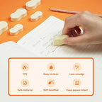 Yplus Eraser Line - Hipolymer Pencil Erasers for School Office, Cute White Rubber Eraser for Kids, Artist No Residues, 6 Pcs Multicolors