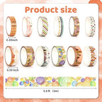 MPOPUUL Gold Foil Washi Tape Set 12 Rolls - Blooming Masking Tape, Decorative Tape for Bullet Journals Supplies, Gift Wrapping, DIY Crafts, Scrapbooking, Planners