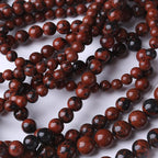 90PCS 4MM Red Black Jasper Natural Gemstone Round Stone Beads for Jewelry Making DIY Energy Stone Healing Power Bracelet 15"