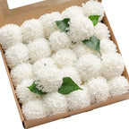 Ling's moment White Dahlia Foam Artificial Flowers Real Touch Faux Fake Flower for Home Decor Graduation Baby Shower Decorations Outdoors Party Favors Wedding Gifts Centerpieces Arrangements 25pcs