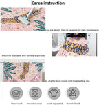 Washable Pink Rugs Thin Oriental Boho Vintage Cute Tropical Leopard 5ft Round Area Rugs for Bedroom Kitchen Dining Living Room Office Indoor Entryway Distressed Nursery Circle Carpet