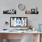 U Shape Floating Shelves Wall Mount Metal Bookshelf CD DVD Storage Display Shelves, Black Set of 3