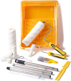VOOMEY Paint Roller Kit with Extension Pole - 9 Inch Paint Roller with Tray, Mini Paint Roller 4 inch, Small Paint Brush, 16 Piece Complete Painting Tool Set Suitable for House & Wall Painting