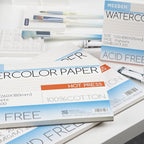 MEEDEN Watercolor Paper Block, 100% Cotton Watercolor Paper Pad of 20 Sheets, 140lb/300gsm, Acid-Free Art Paper for Watercolor, Gouache, Ink and More, 9" x 12" Hot Press