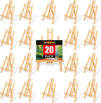 20 Pack 11.8" Wooden Easel, Easel Stand for Painting, Tabletop Easel for Artist/Students/Beginners, Portable Canvas Photo Picture Sign Holder