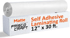 Frisco Craft Matte Clear Self Adhesive Laminating Roll - Self Laminating Sheets for Decals, Sticker, Photos & More - No Heat Sealing, Matte, Clear Sheets (12" x 30 ft)