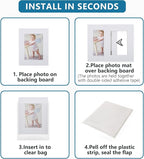 Somime 10 Pack White Photo Board 11x14 Mat for 8.5x11 Photo Mat, White Core Bevel Cut 11x14 Matted Picture Frame Mat Kit Includes 10 Pre Cut Frame Mats & 10 Acid Free Backers & 10 Clear Seal Bags