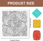 CHGCRAFT Clay Texture Mat Retro Floral Clay Texture Sheets Silicone Polymer Stamp Sheet Modeling Pattern Pad for Polymer Pattern Making Earrings Jewelry 5.5x5.5inch