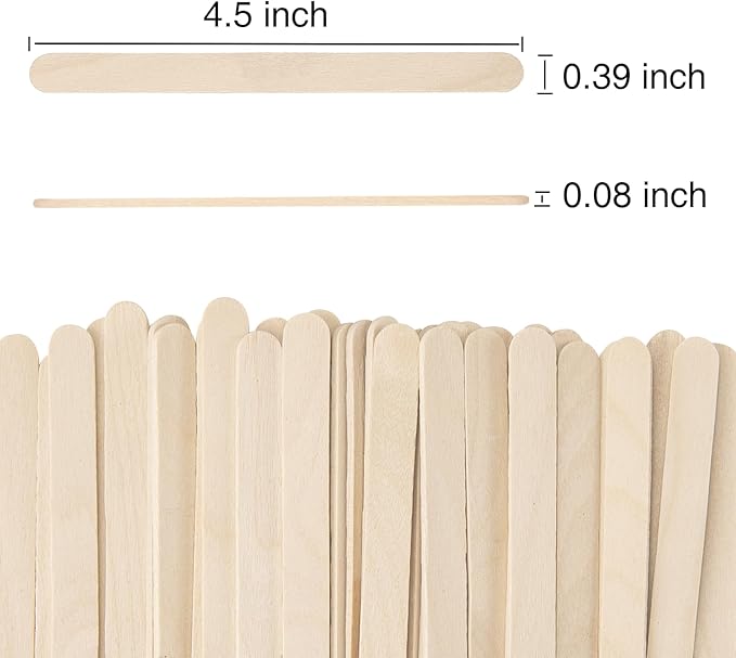 WISYOK 2400 Pcs Wooden Popsicle Sticks for Crafts, 4.5 Inch Wooden Craft Sticks, Lollipop Sticks, Treat Sticks Ice Cream Sticks for Creative Designs or DIY Craft, Home Art Projects