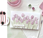 Lapoo Metal Cutting Die for Scrapbooking, 3D Backgrounds Frame New Cutting Dies DIY Album Card Making Decor Paper Craft Metal Die Cuts Party Wedding Decorations (3 Buds 4.5 x 1.7 in)