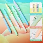 Gel Pens, 5 Pcs Black Ink Pens for Women, 0.7mm Medium Point Smooth Writing Pens with Silicone Grip, High-End Series Metal Clip Retractable Pens for Journaling Note Taking (5 Pcs Pastel)